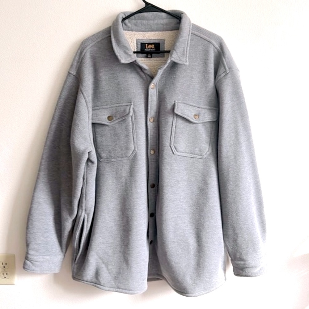 Lee Premium Gray Cotton/Poly Lined Snap Front/2 Pockets Heavy Shacket Size:XXL